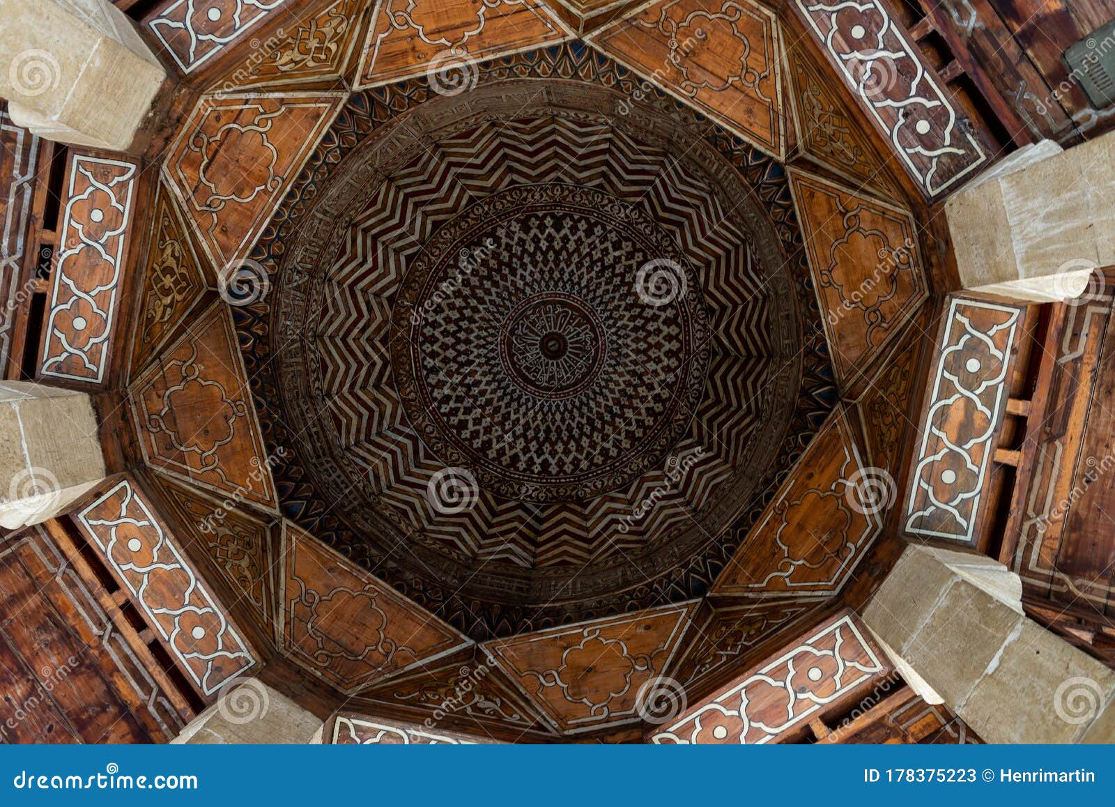 one of the many decorated ceilings at the qalawun complex